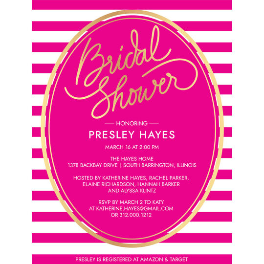 Striped Bridal Shower Invitations